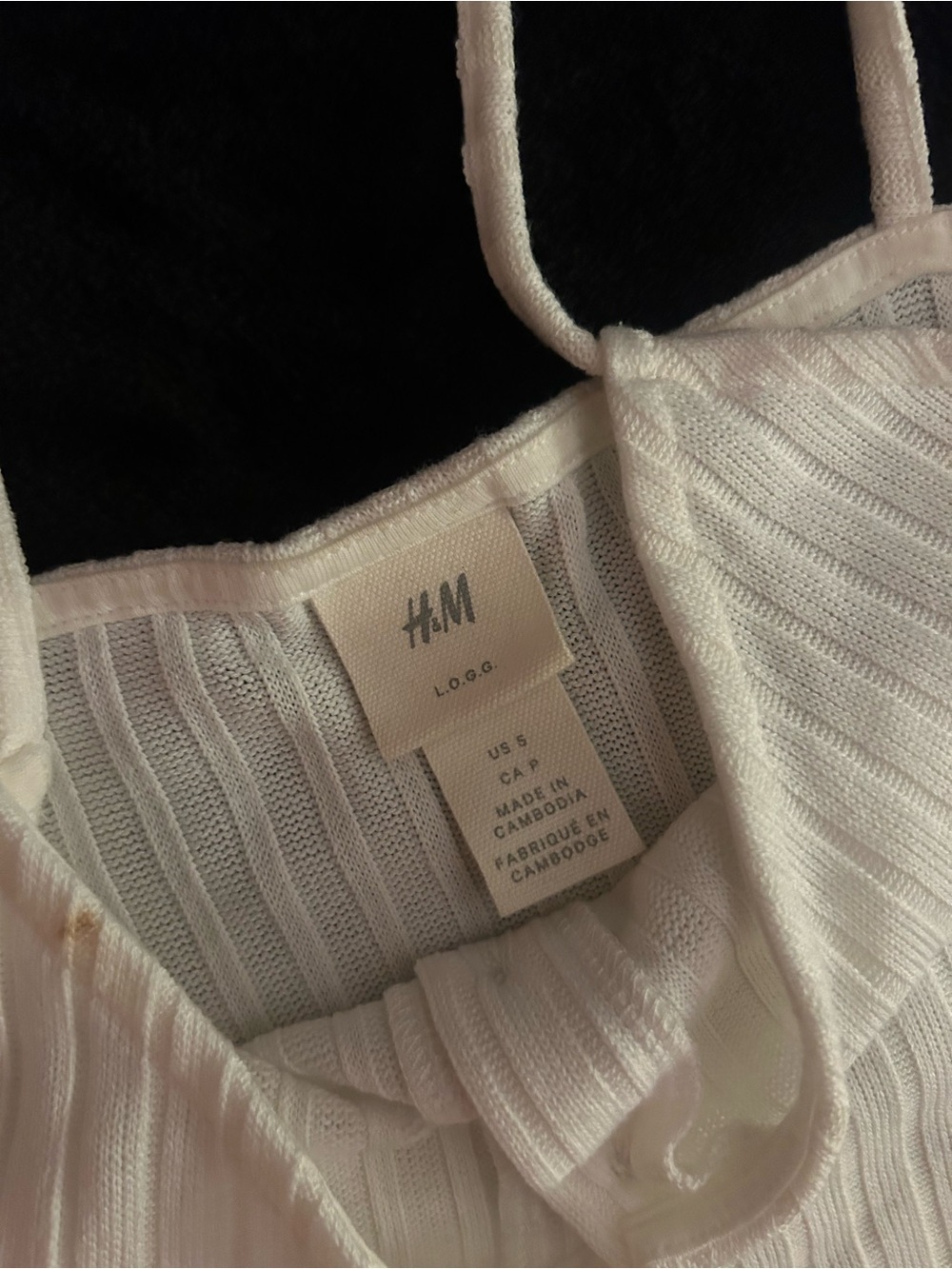 H&M White Ribbed Button-Front Camisole - Picture 3 of 3